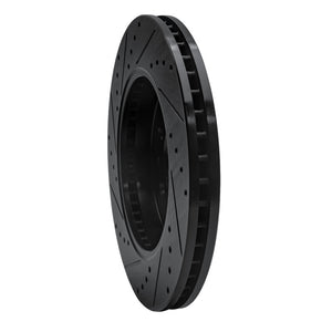 R1 09-09 Ford F-150 RWD Front Right Drilled & Slotted Black Brake Rotor