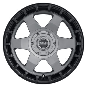 Weld Off-Road Ridge 20x9 - 8x165.1 BP - ET0 - 125.1mm CB - Satin Gunmetal Wheel (Black Ring)