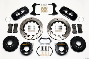Wilwood AERO4 Rear P-Brake Kit 14.00in Drilled Mopar/Dana 2.36in Off w/Snap Ring Bearing