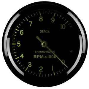 Autometer Chronocentric Tachometer - 80mm Blk - 0-10K RPM