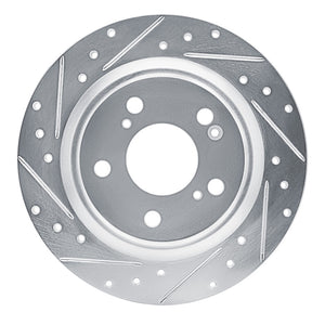 R1 17-25 Acura Integra Rear Left Drilled & Slotted Silver Brake Rotor