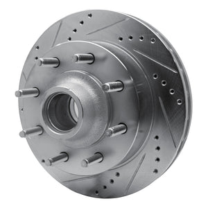 R1 99-02 Ford Excursion Front Left Drilled & Slotted Silver Brake Rotor