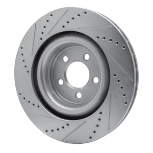 R1 05-23 Chrysler 300 Front Left Drilled & Slotted Silver Brake Rotor