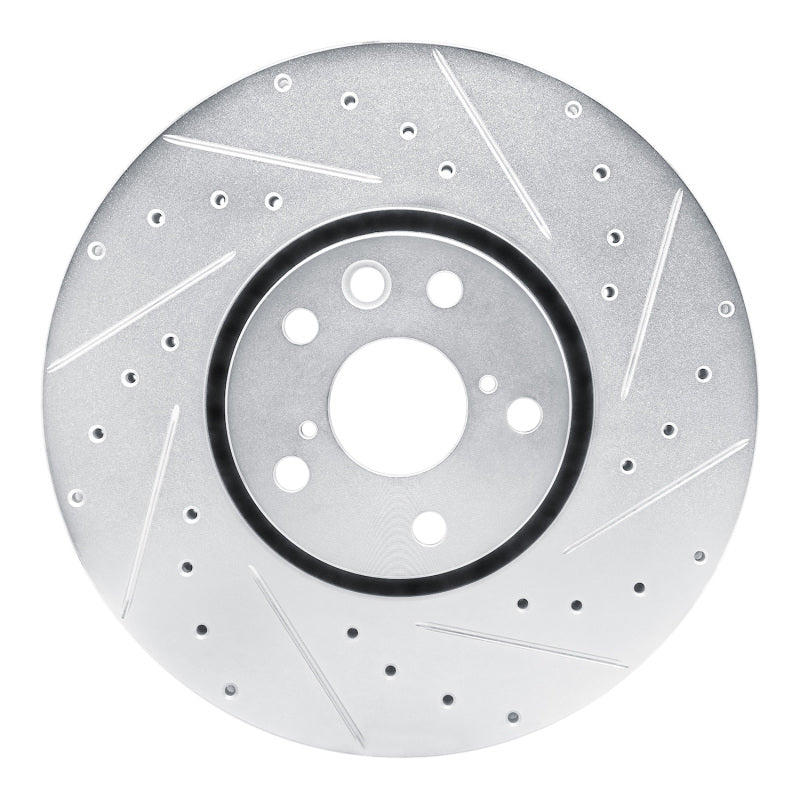 R1 21-23 Dodge Charger Right Front Drilled & Slotted Silver Brake Rotor