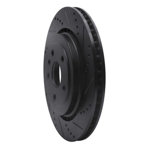 R1 16-24 Cadillac ATS Rear Right Drilled & Slotted Black Brake Rotor
