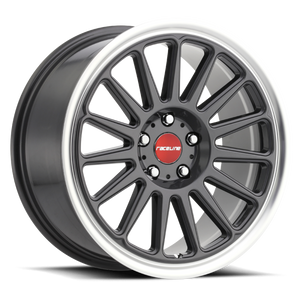 Raceline 315G Grip 18x8.5in / 5x108 BP / 45mm Offset / 72.6mm Bore - Gunmetal & Machined Wheel