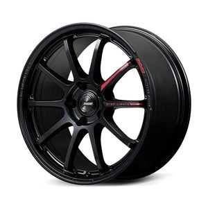 Gram Lights 57NR LIMITED II 18x7.5 +45 5-100 Semigloss Black Wheel w/ Black Cap/Stickers/Air Valve