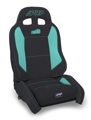 PRP EnduroCrawl Reclining Suspension Seat - Black/Teal Vinyl - Driver
