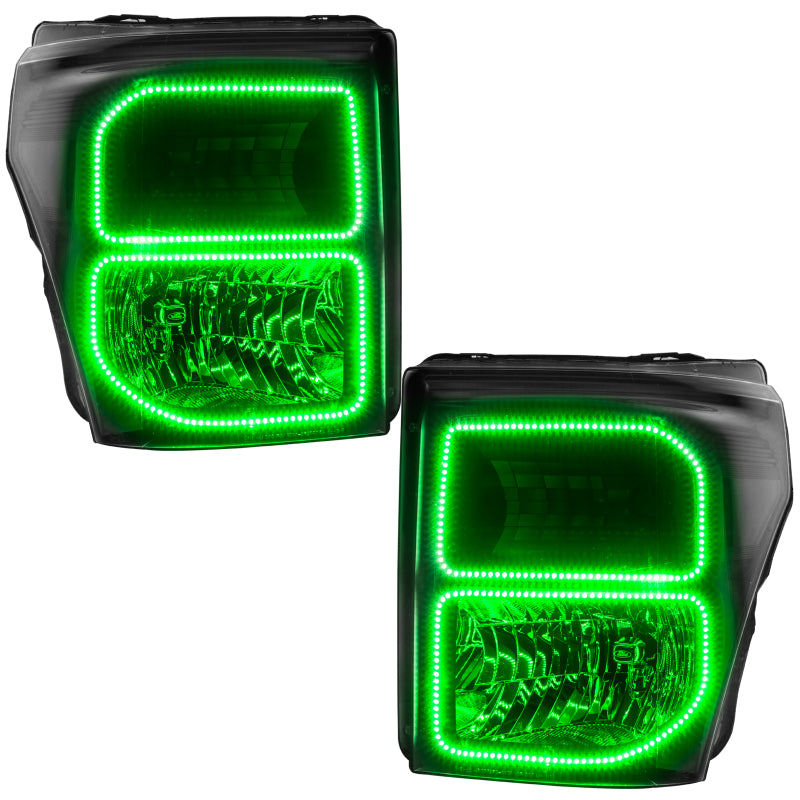 Oracle Ford F250/350 11-16 Halo Kit (Square Ring Design) - ColorSHIFT w/ 2.0 Controller