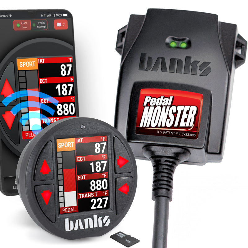 Banks Power Pedal Monster Kit Yazaki 090 II Sealed Series 6-Way CONFIG 1 PM-12 With iDash Data Pro