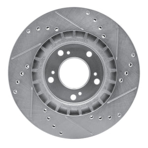 R1 00-09 Honda S2000 Front Left Drilled & Slotted Silver Brake Rotor