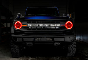 Oracle 21-22 Ford Bronco Headlight Halo Kit w/DRL Bar - Base Headlights -w/2.0 Controller