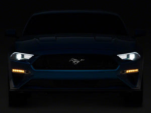 Raxiom 18-23 Ford Mustang GT EcoBoost LED Projector Headlights- Black Housing (Clear Lens)