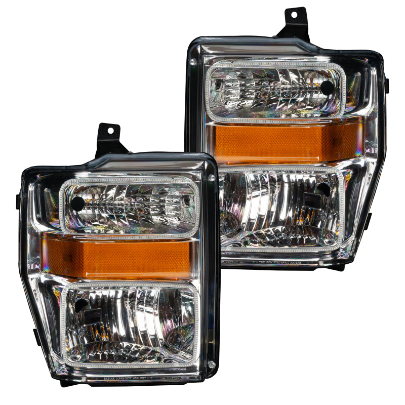 Oracle 08-10 Ford F250 Pre-Assembled Halo Headlights - Chrome Housing - w/ 2.0 Controller