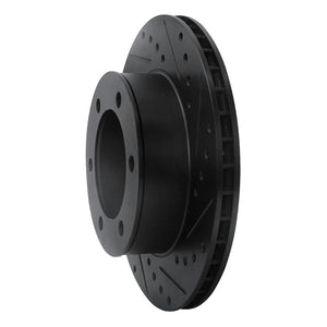 R1 95-04 Toyota 4Runner Front Right Drilled & Slotted Black Brake Rotor