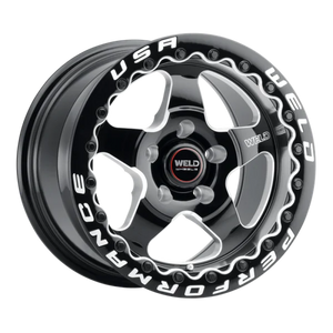 Weld S904 17x10 Ventura Beadlock 5x114.3 ET 49 BS 7.42 Gloss BLK MIL DIA 78.1