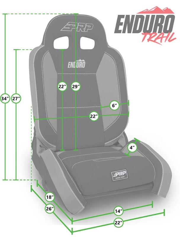 PRP EnduroTrail Reclining Suspension Seat - Gray Tweed - Driver
