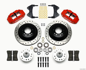 Wilwood Narrow Superlite 6R Front Hub & 1PC Rtr Kit 12.88in Drilled -Red WWE ProSpindle