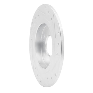 R1 18-25 Hyundai Kona Rear Left Drilled & Slotted Silver Brake Rotor