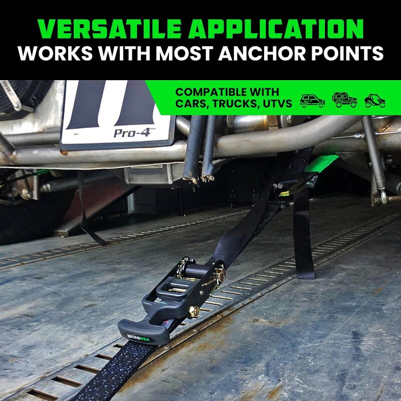Rhino USA Heavy Duty Vehicle Tie Down Kit- Green