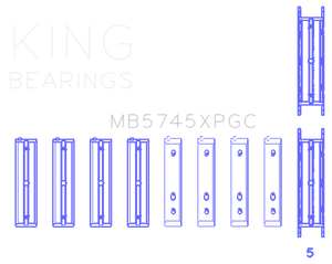 King Engine Bearings Subaru Fa20/Toyota 4U-Gse (Size +0.50mm) Main Bearing Set