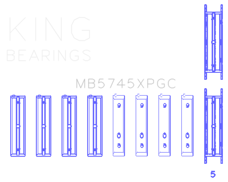 King Engine Bearings Subaru Fa20/Toyota 4U-Gse (Size +0.25mm) Main Bearing Set