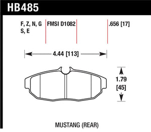 Hawk 05-07 Ford Mustang GT & V6 HP+ Street Rear Brake Pads