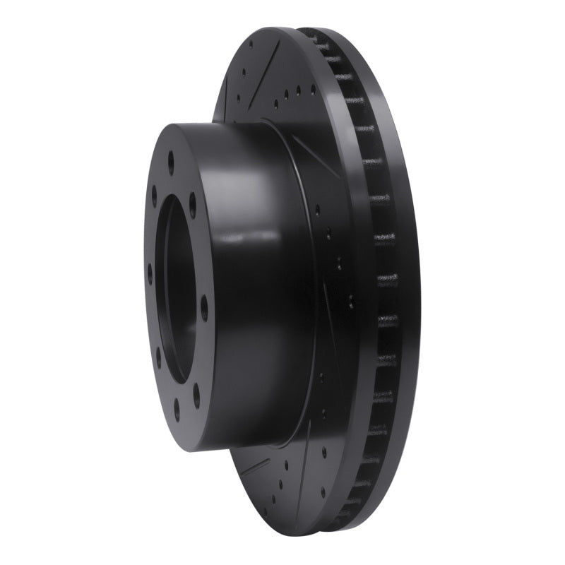 R1 05-12 Ford F-250 4WD (Super Duty) Front Left Drilled & Slotted Black Brake Rotor