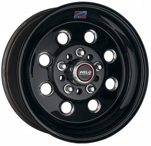 Weld Draglite 15x4 / 5x4.5 & 5x4.75 BP / 1.875in BS Black Wheel - Non-Beadlock