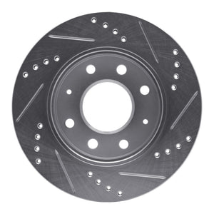 R1 88-07 Dodge Colt Front Left Drilled & Slotted Silver Brake Rotor