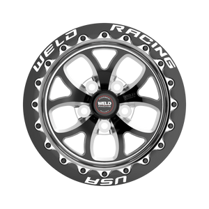 Weld S76 Beadlock 15x8/5x114.3/5.5 BS/3.18 HB - Black Center - Polished Shell - Black SBL MT Wheel