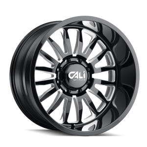 Cali Off-Road 9110 Summit 22x10 / 6x139.7 BP / 0mm Offset / 106mm Hub Gloss Black Milled Wheel