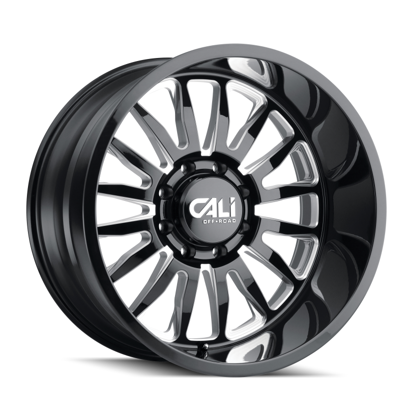 Cali Off-Road 9110 Summit 22x10 / 6x139.7 BP / 0mm Offset / 106mm Hub Gloss Black Milled Wheel