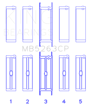 King Engine Bearings 00-03 Ford F-650/F-750 T444E (Size STD) Crankshaft Main Bearing Set