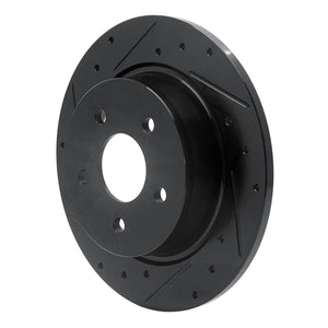 R1 13-18 Ford Transit Connect Rear Left Drilled & Slotted Black Brake Rotor