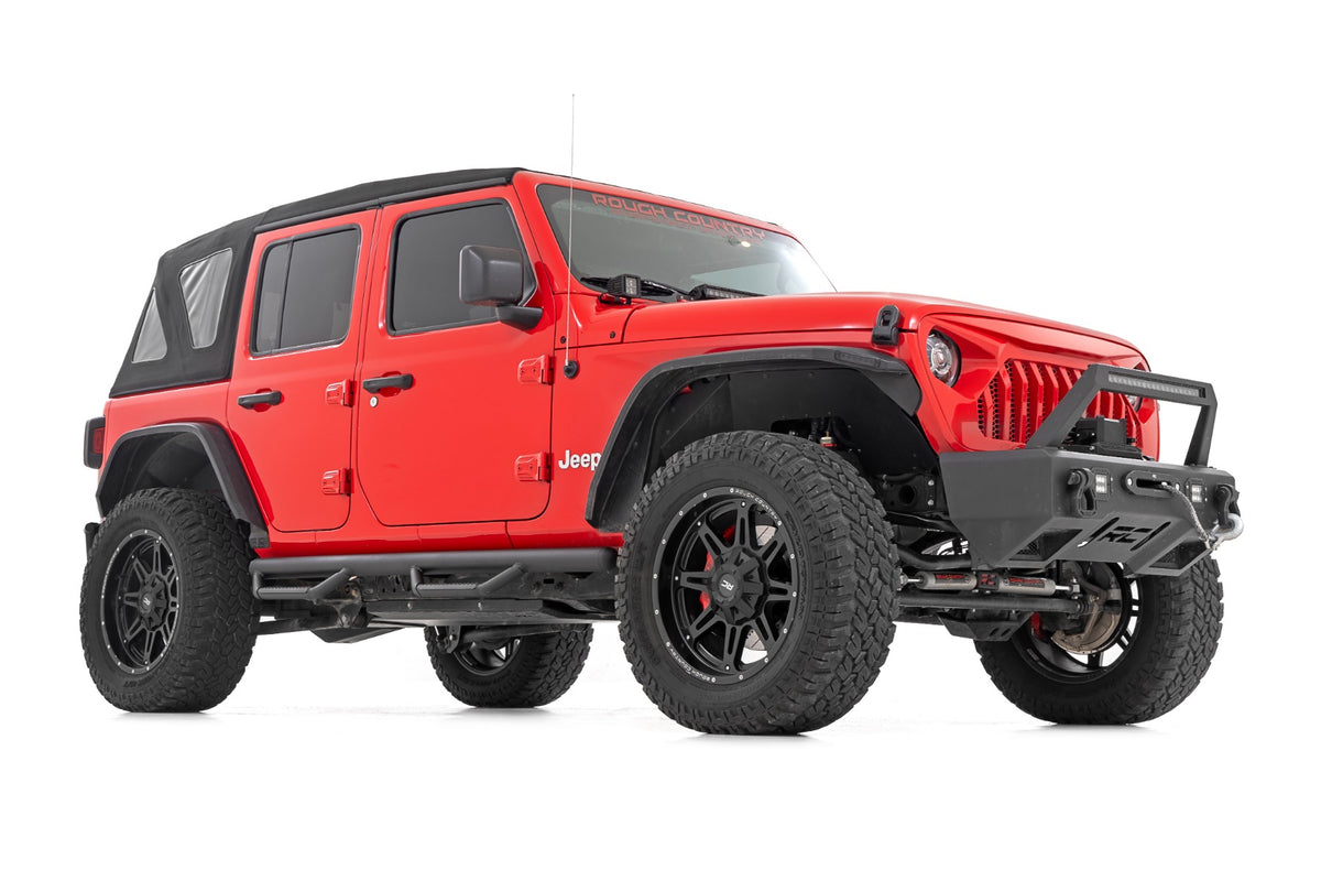 Rough Country Nerf Steps Wheel to Wheel | 4 Door | Jeep Wrangler Unlimited 4WD (18-26)