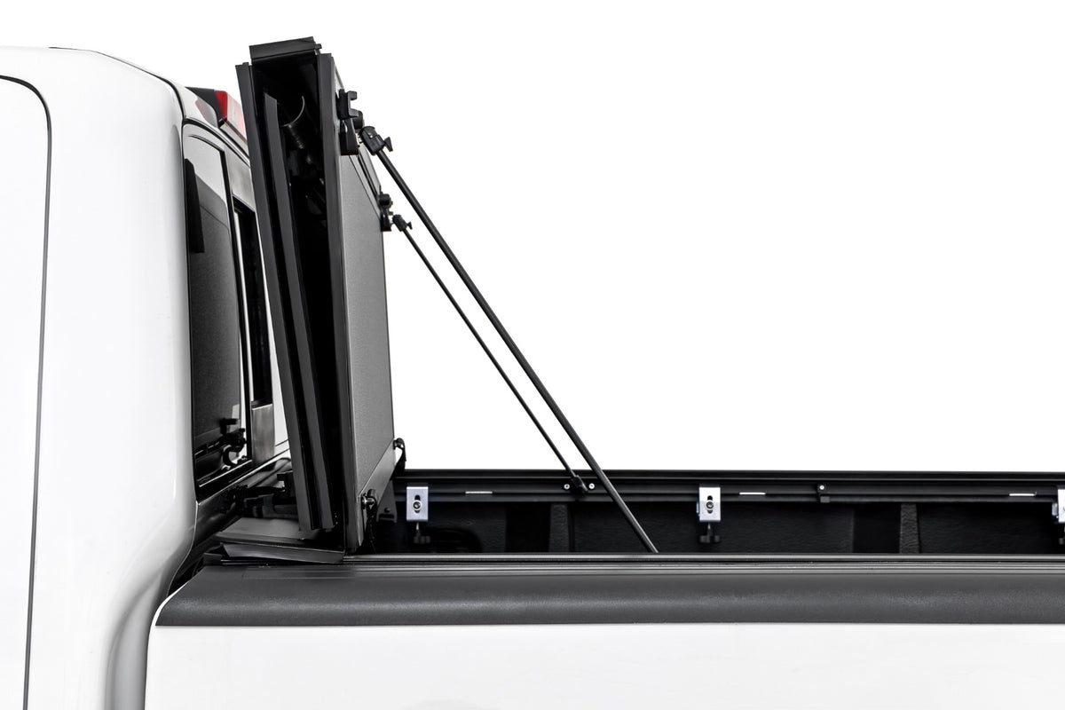 Rough Country Hard Tri-Fold Flip Up Bed Cover 5' Bed | Nissan Frontier 2WD/4WD (05-21)