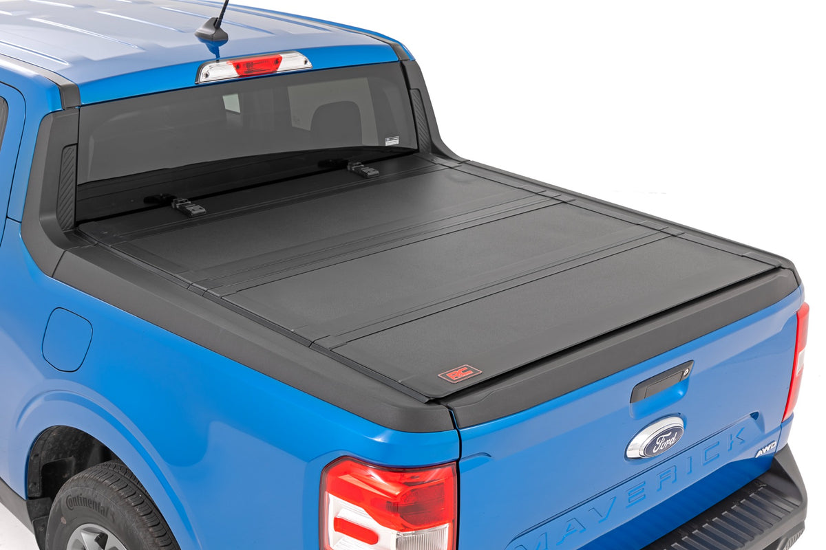Rough Country Hard Tri-Fold Flip Up Bed Cover 4'6