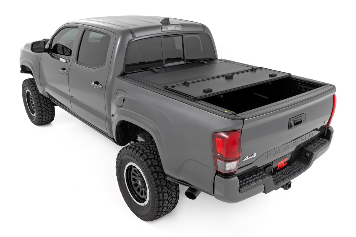 Rough Country Hard Tri-Fold Flip Up Bed Cover | Toyota Tacoma (05-15)