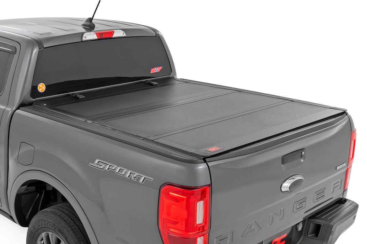 Rough Country Hard Tri-Fold Flip Up Bed Cover | Ford Ranger 2WD/4WD (19-23)