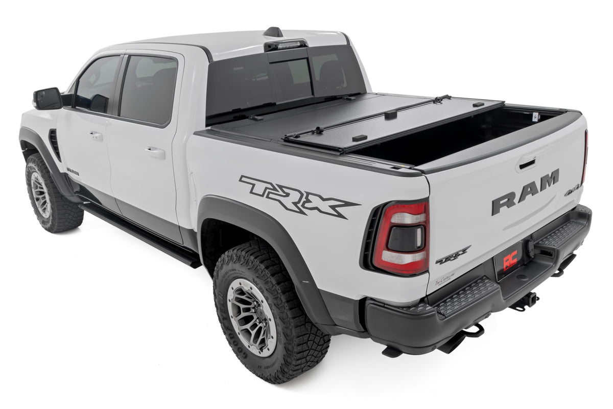 Rough Country Hard Tri-Fold Flip Up Bed Cover | Ram 1500 (19-26)/1500 TRX (21-24)
