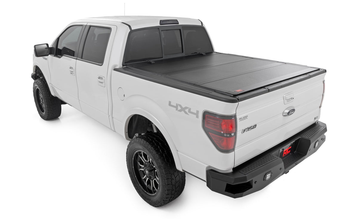 Rough Country Hard Tri-Fold Flip Up Bed Cover | Ford F-150 2WD/4WD (04-14)