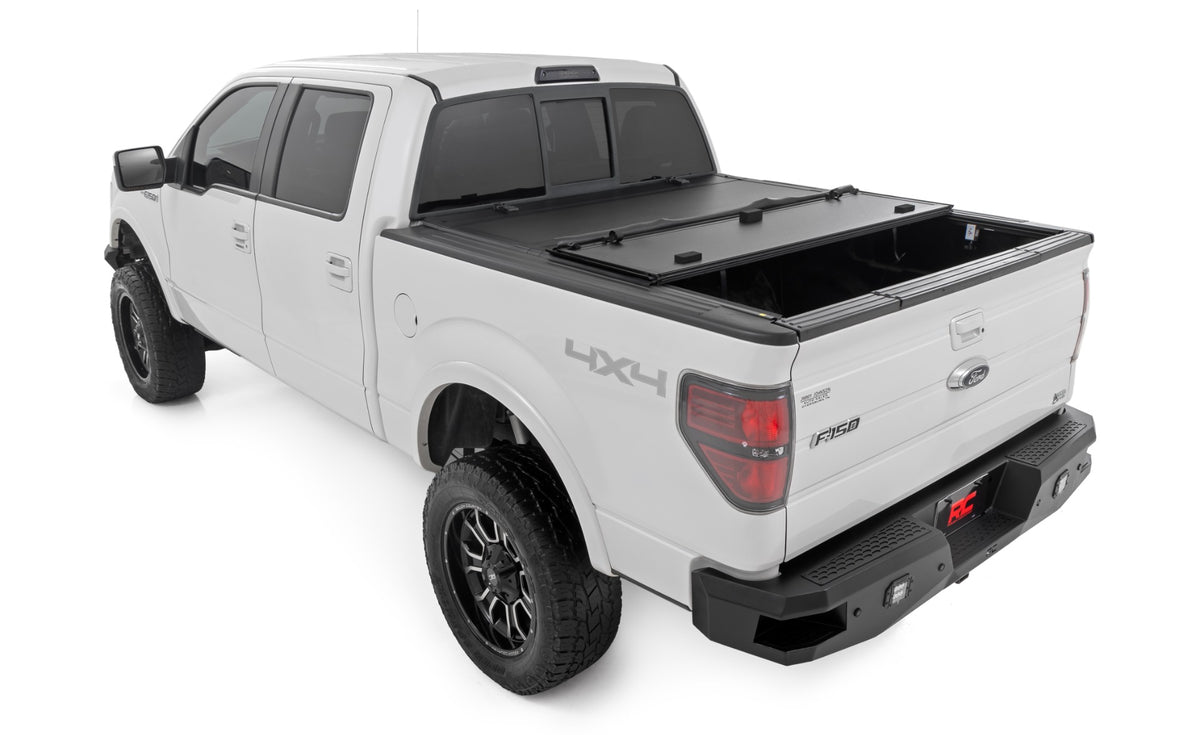 Rough Country Hard Tri-Fold Flip Up Bed Cover | Ford F-150 2WD/4WD (04-14)