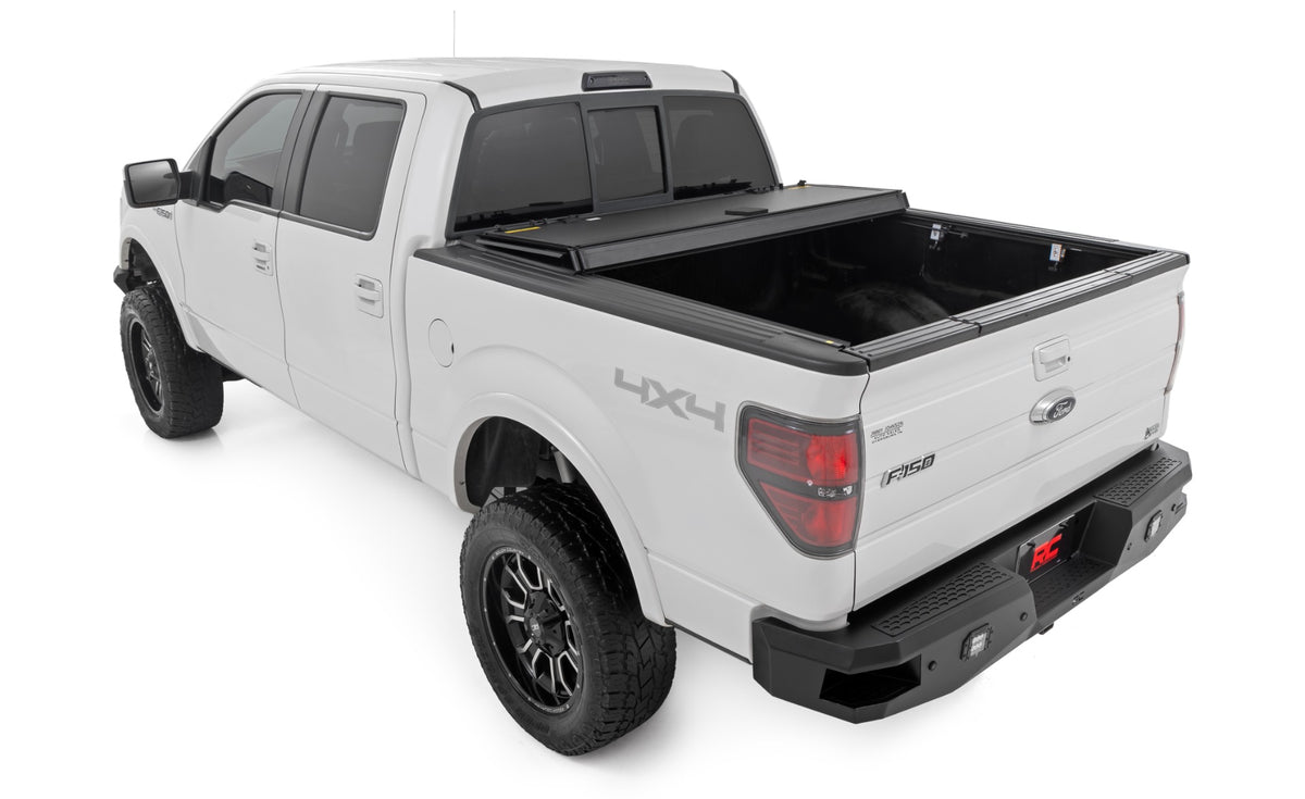 Rough Country Hard Tri-Fold Flip Up Bed Cover | Ford F-150 2WD/4WD (04-14)