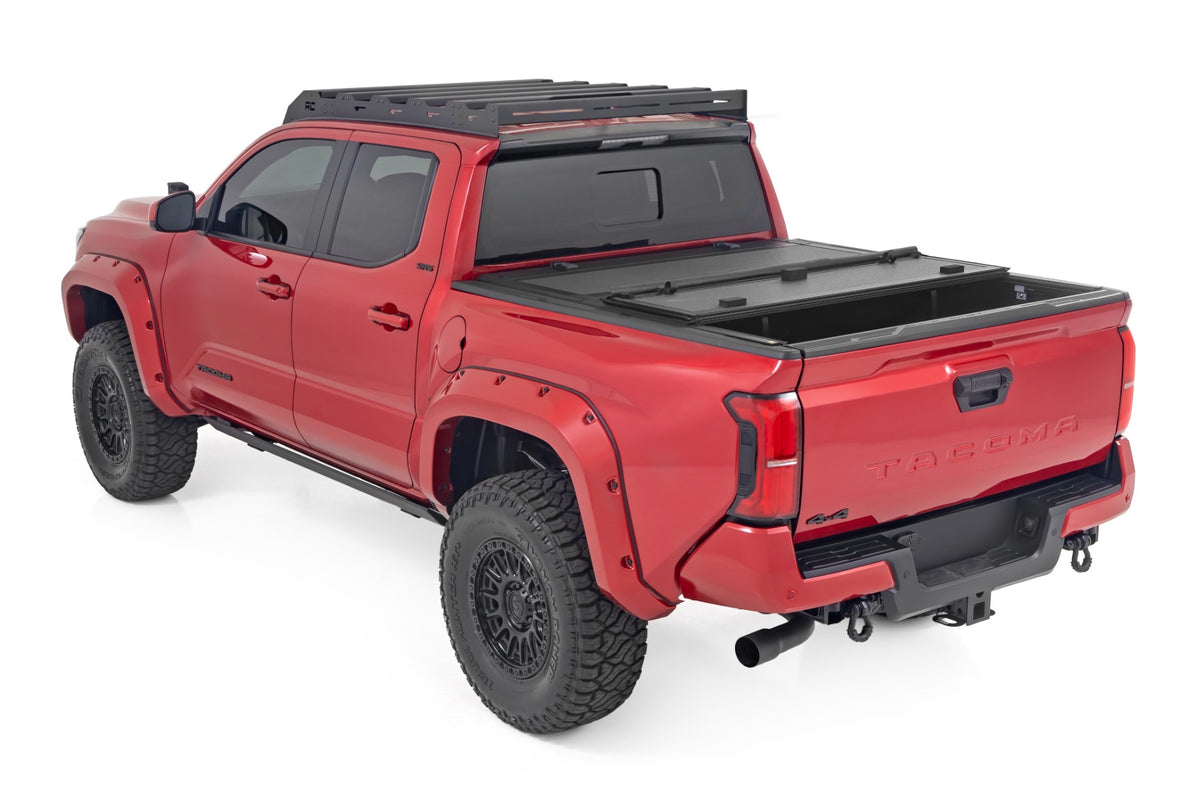 Rough Country Hard Tri-Fold Flip Up Bed Cover | Toyota Tacoma 2WD/4WD (2024-2026)