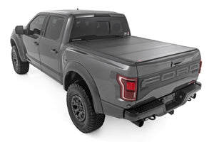 Rough Country Hard Tri-Fold Flip Up Bed Cover | Ford F-150 (21-26)/F-150 Lightning (22-26)