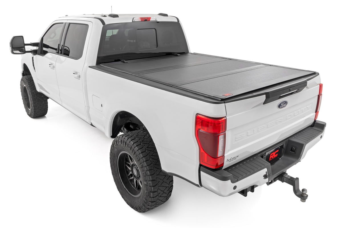 Rough Country Hard Tri-Fold Flip Up Bed Cover 6'10