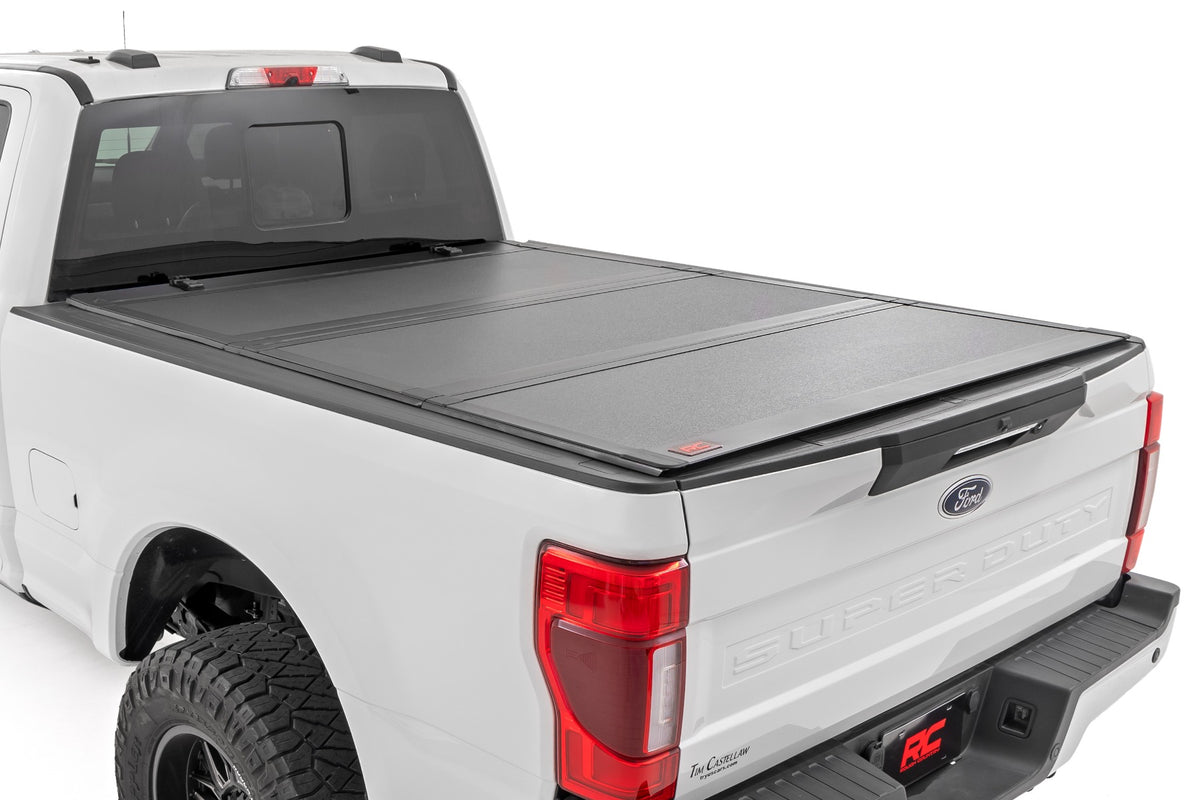 Rough Country Hard Tri-Fold Flip Up Bed Cover 6'10