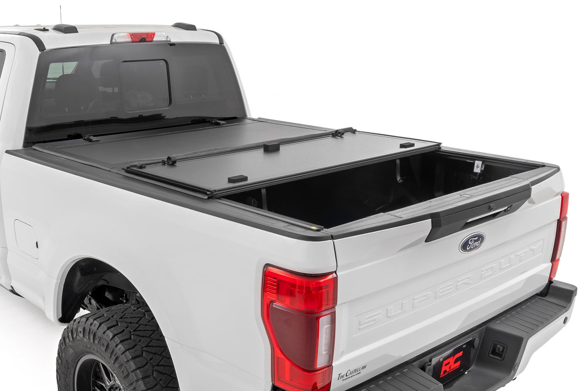 Rough Country Hard Tri-Fold Flip Up Bed Cover 6'10