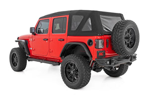 Rough Country Oval Nerf Steps 4 Door | Black | Jeep Wrangler Unlimited 4WD (2018-2026)